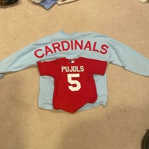 Toddler Pujols Jersey & Women M Cardinal Blue tee